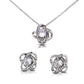 Daughter Lilies Knot Necklace and Earring Set-FashionFinds4U