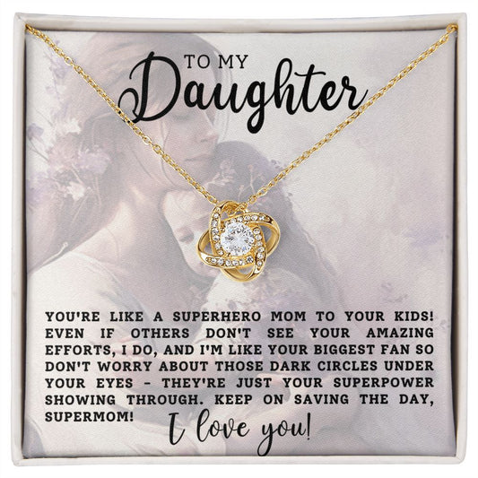 Daughter My Baby Girl Love Knot Necklace-FashionFinds4U