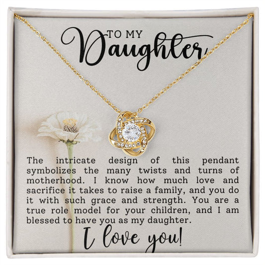 Daughter Motherhood Love Knot Necklace-FashionFinds4U