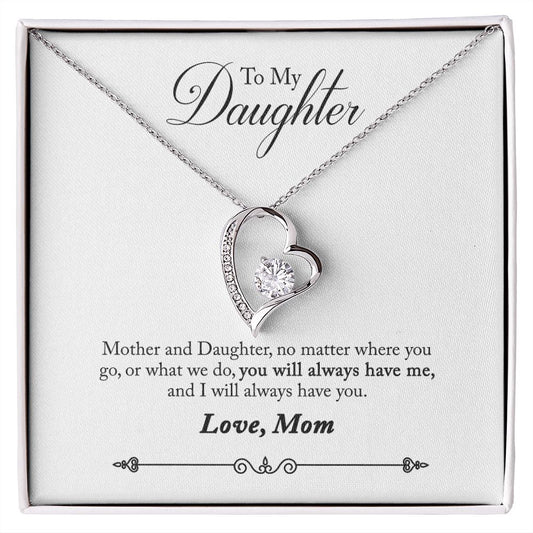 Daughter No Matter Where You Go - Forever Love Heart Necklace-FashionFinds4U