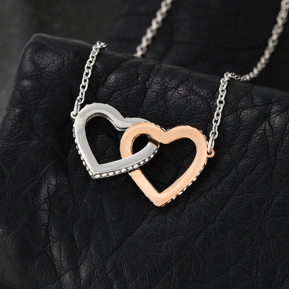 Daughter - No Matter Where You Go- Interlocking Heart Necklace-FashionFinds4U