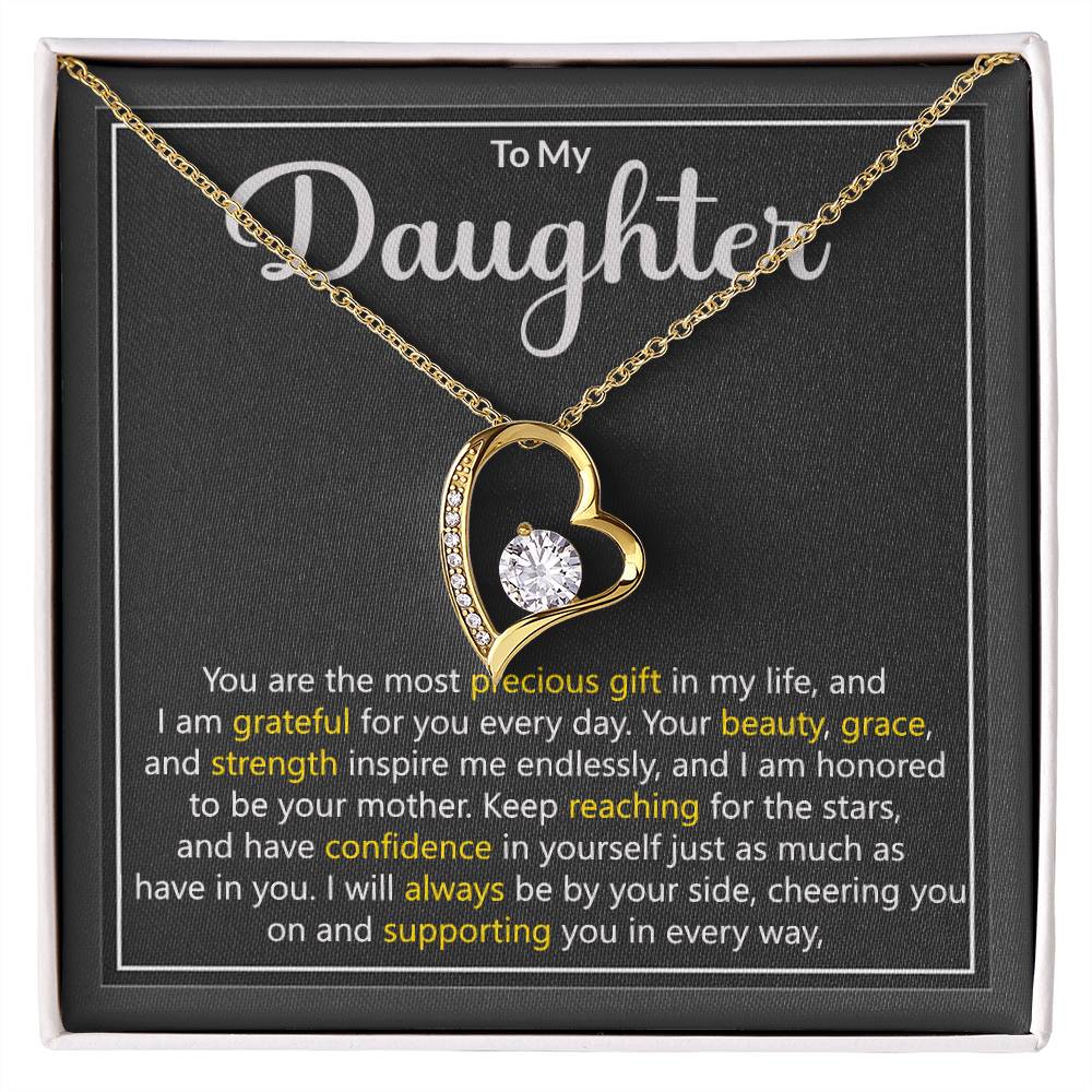 Daughter - Precious Gift - Heart Necklace-FashionFinds4U