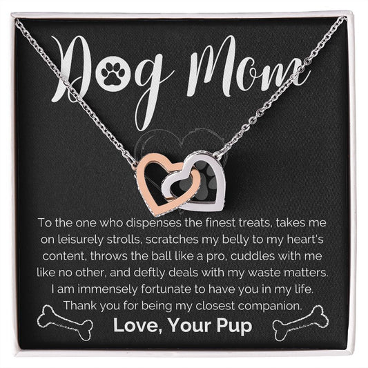 Dog Mom Interlocking Hearts Necklace From Puppy-FashionFinds4U