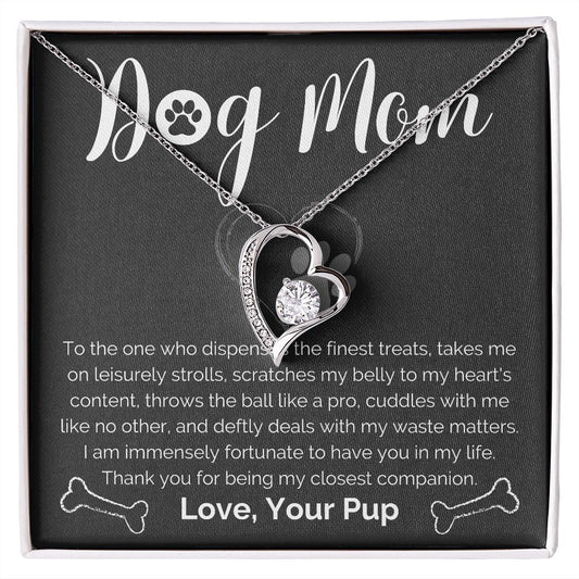 Dog Mom Necklace Gift From Puppy - Forever Love Heart Necklace-FashionFinds4U
