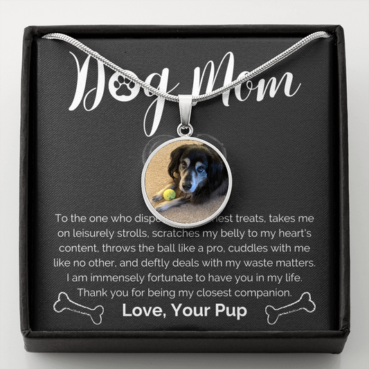 Dog Mom Personalized Photo Engraved Necklace Gift for Dog Mom-FashionFinds4U