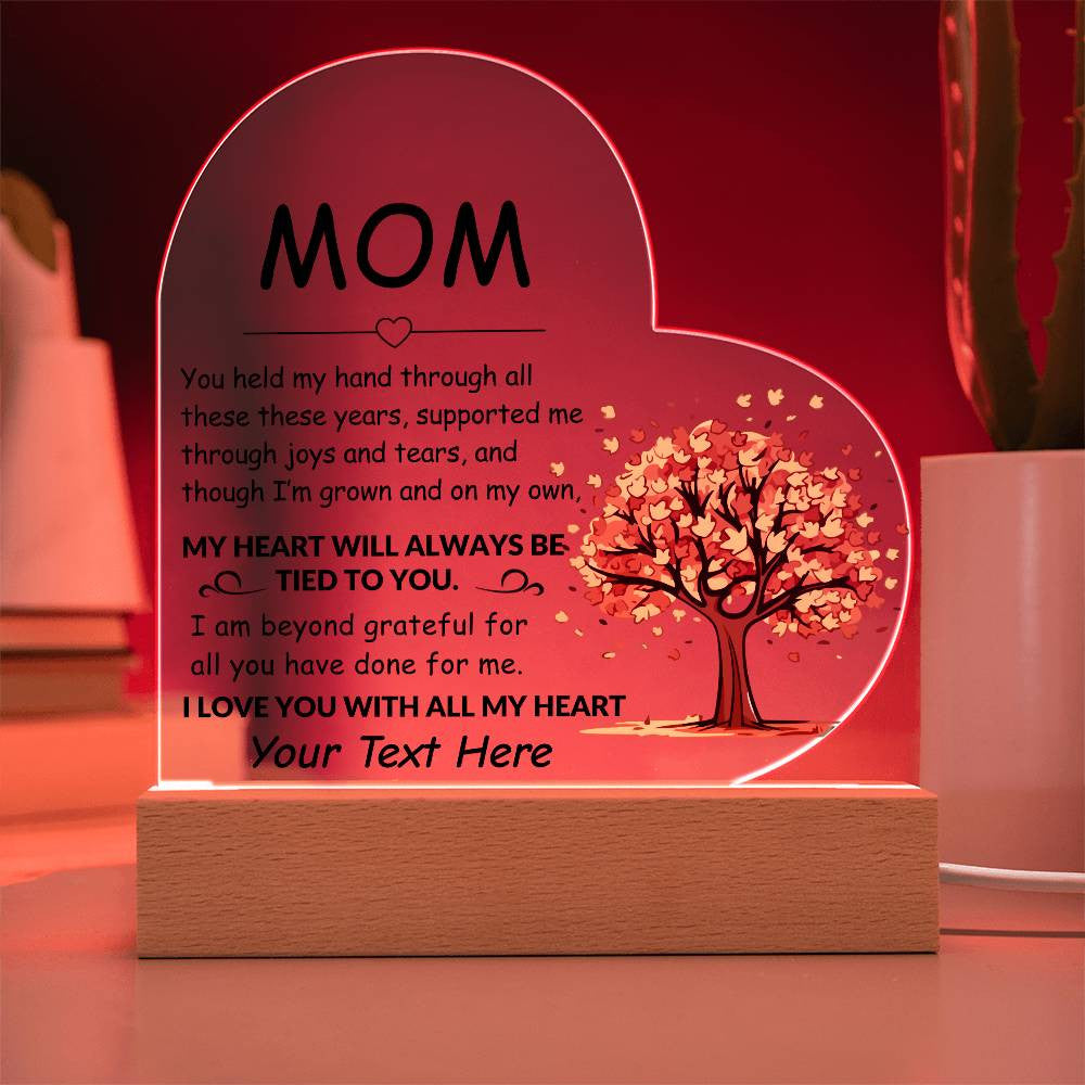 Mom Acrylic Heart Plaque Gift
