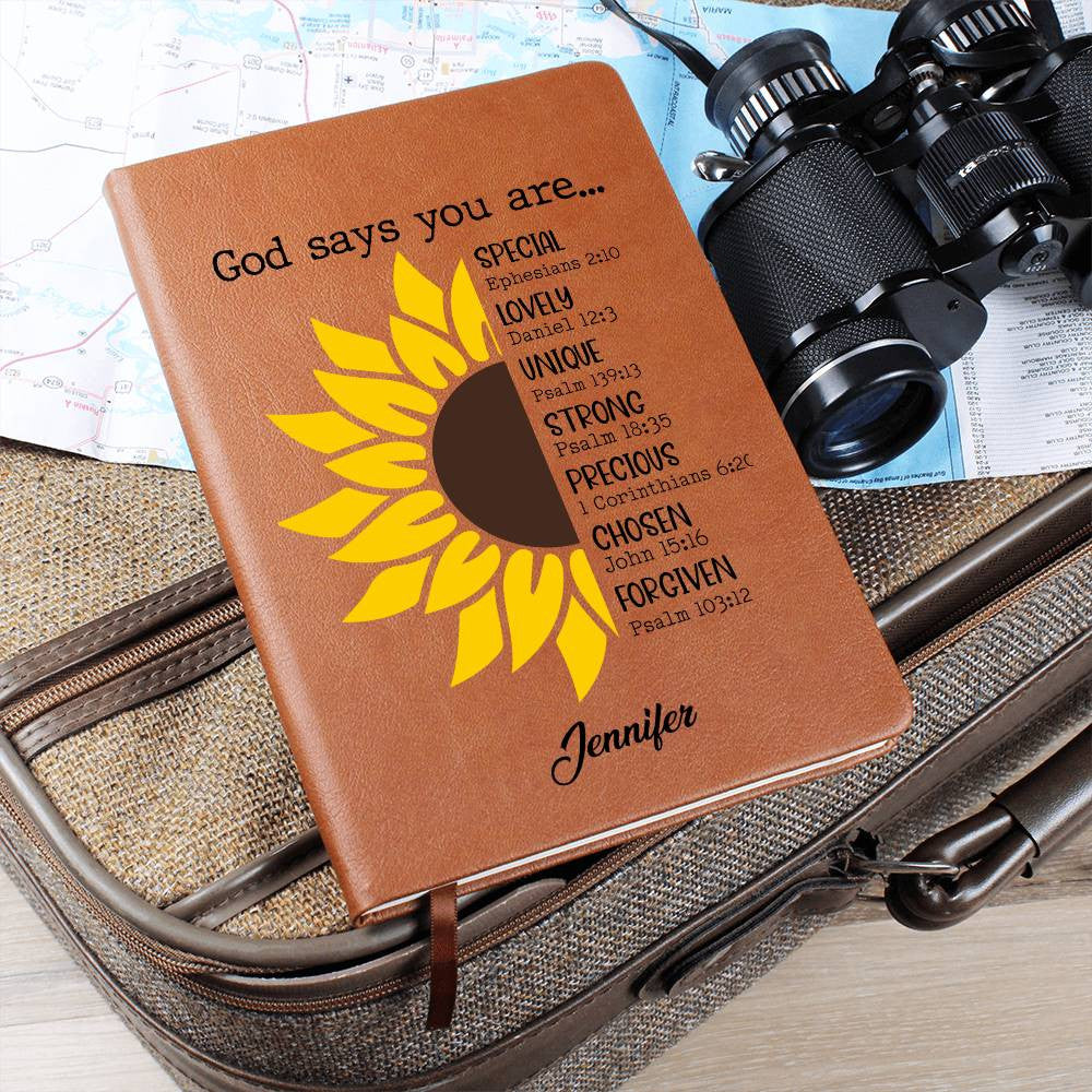 God Says You Are Sunflower Journal