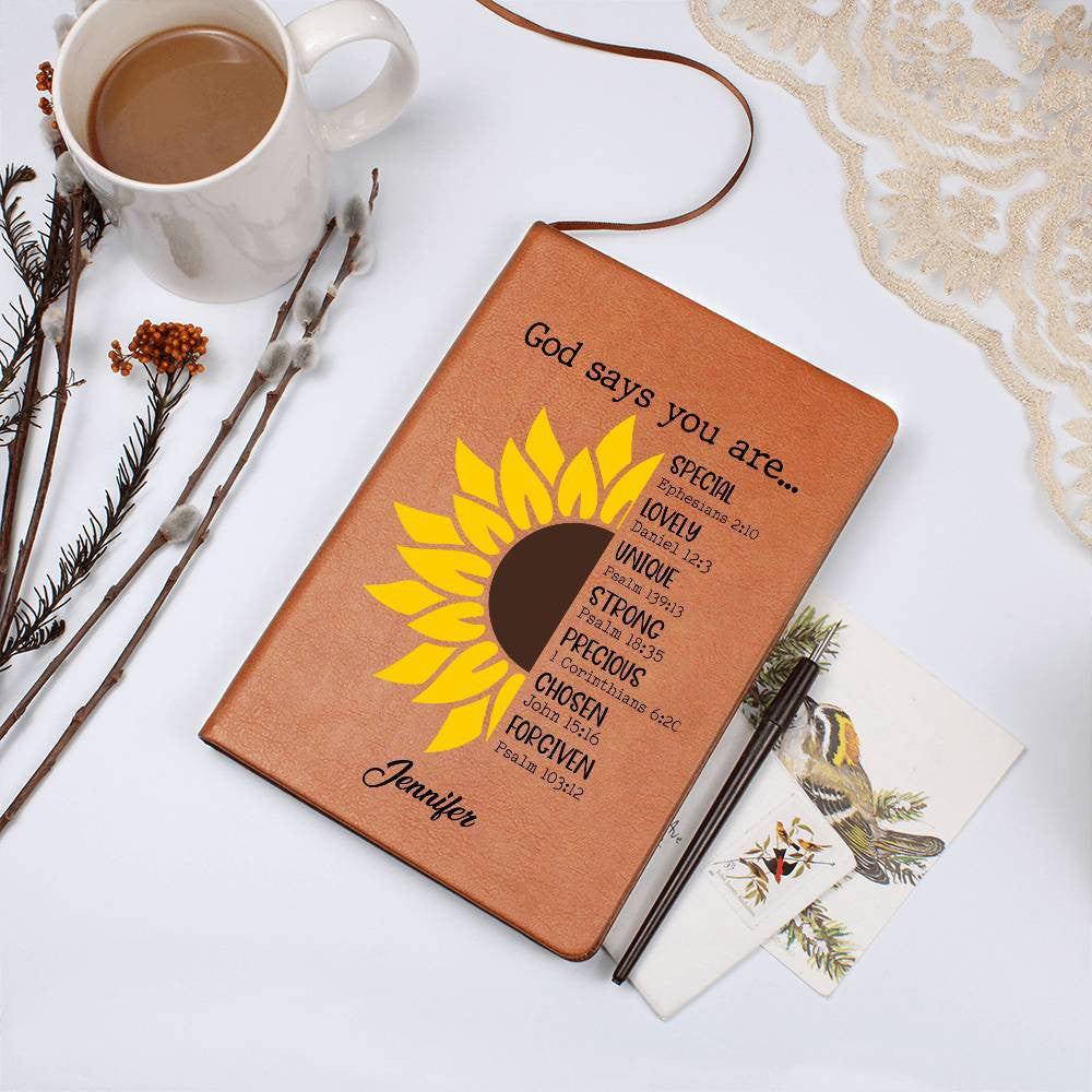 God Says You Are Sunflower Journal
