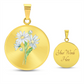 April Birth Flower Daisy -Engraved Necklace Gift