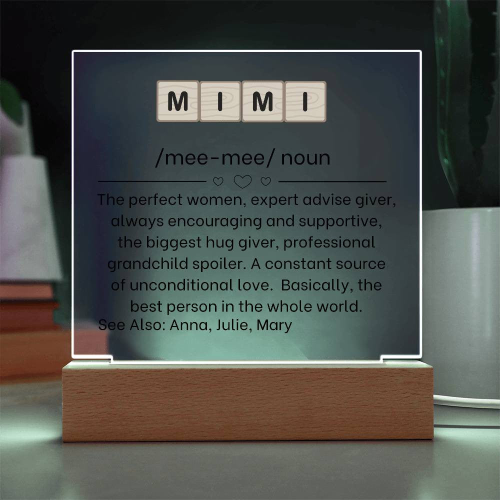 Mimi Definition Acrylic Plaque