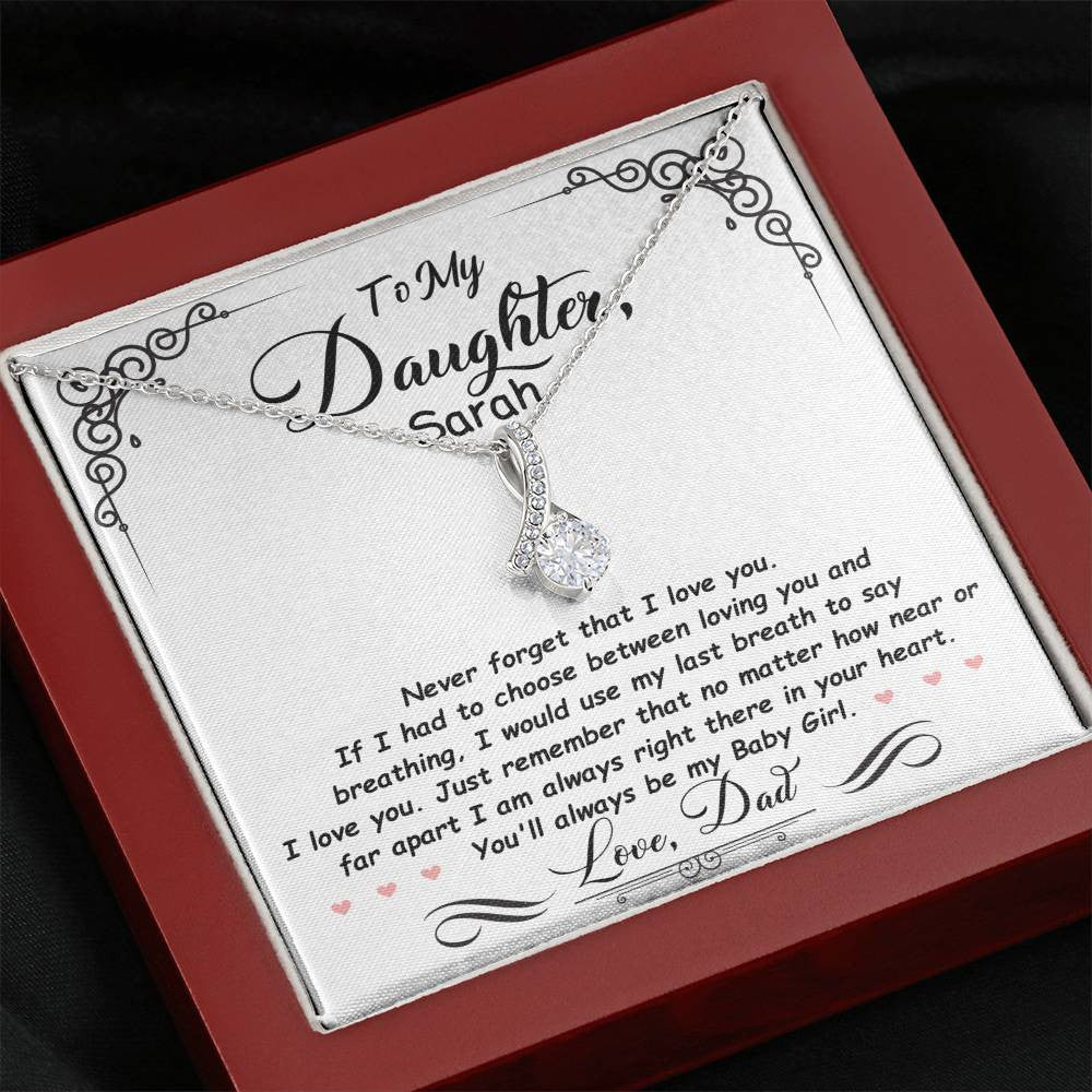 To My Daughter Personalized Necklace Gift from Mom or Dad