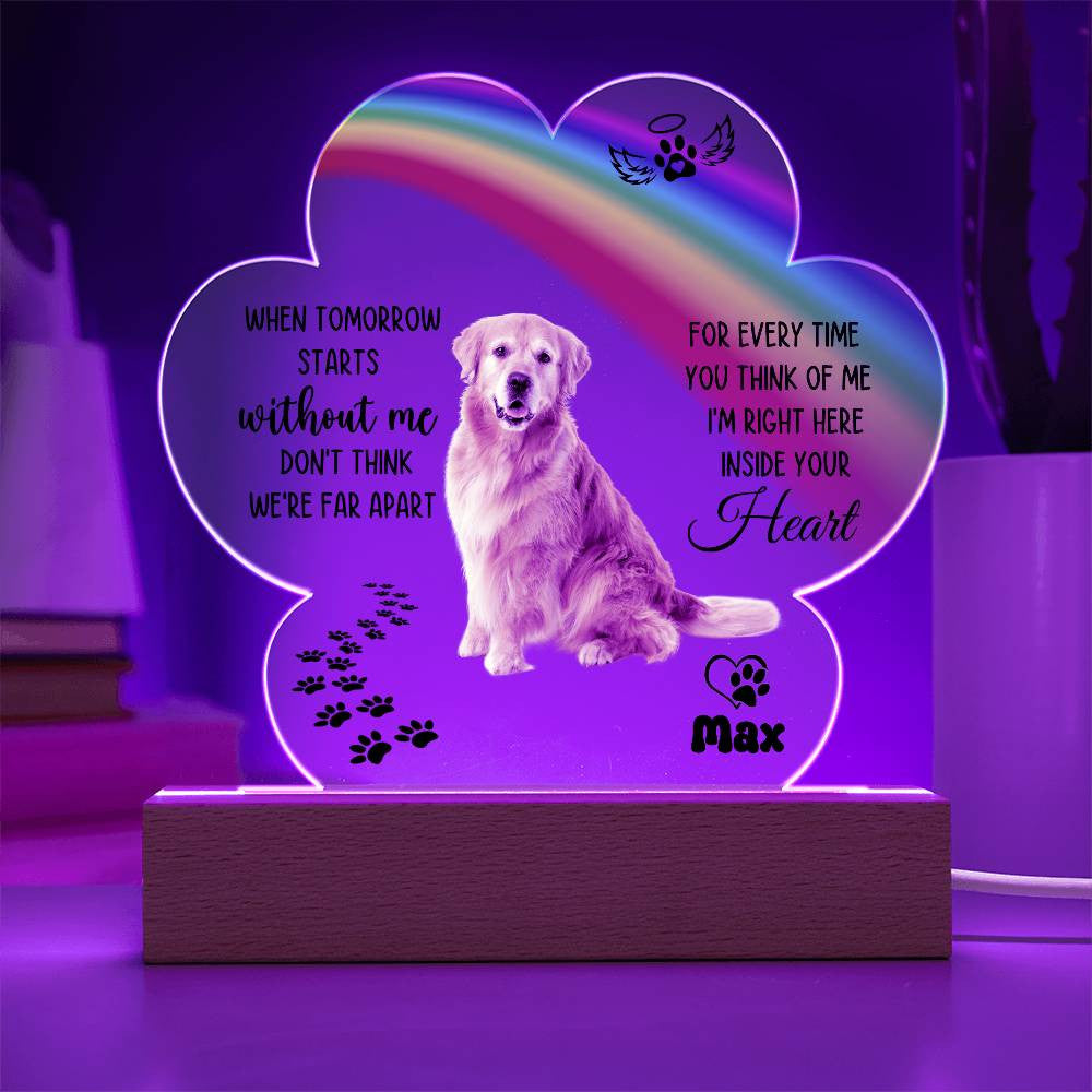 Dog Memorial Acrylic Paw Print Plaque