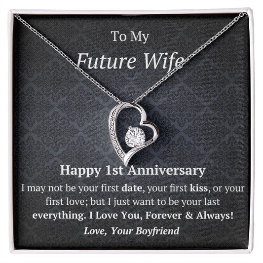 Future Wife - 1st Anniversary - Forever Love Heart Necklace-FashionFinds4U