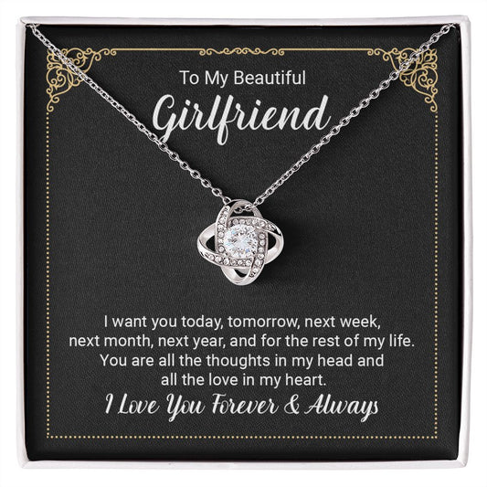 Girlfriend Always And Forever Love Knot Necklace-FashionFinds4U