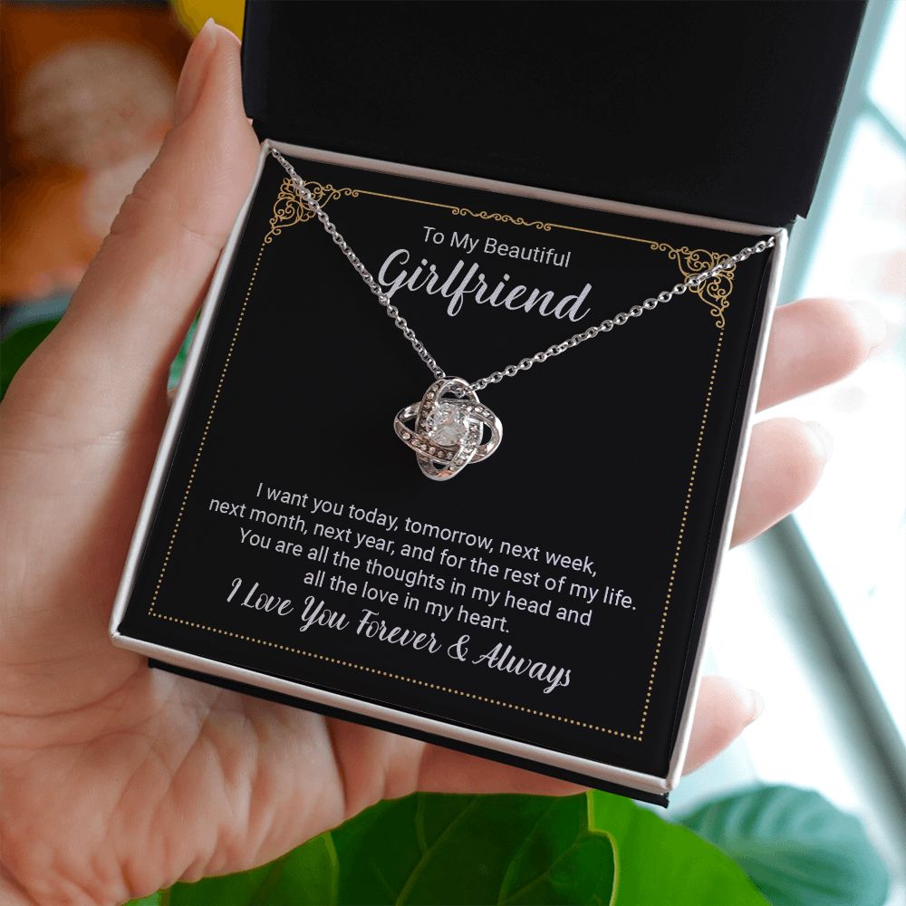 Girlfriend Always And Forever Love Knot Necklace-FashionFinds4U
