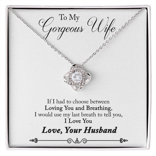 Gorgeous Wife - Loving You - Love Knot Necklace-FashionFinds4U