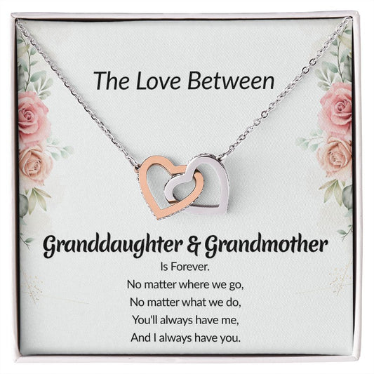 Granddaughter and Grandmother Interlocking Heart Necklace Gift-FashionFinds4U