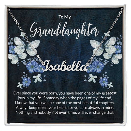 Granddaughter Butterfly Personalized Name Necklace-FashionFinds4U