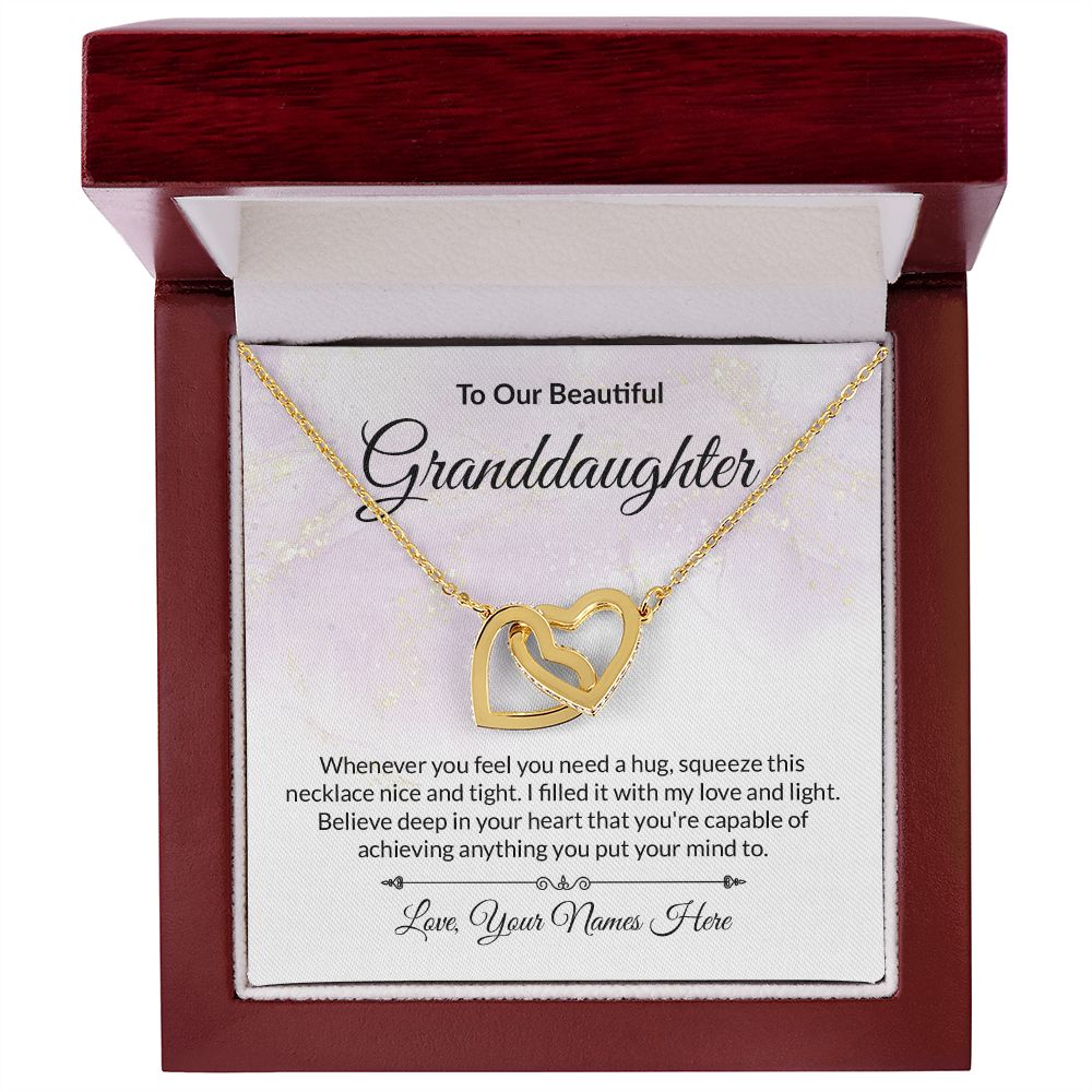 Granddaughter Personalized Card Interlocking Hearts Necklace-FashionFinds4U