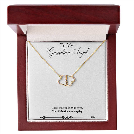 Guardian Angel 10K Gold Diamond Infinity Hearts Necklace-FashionFinds4U