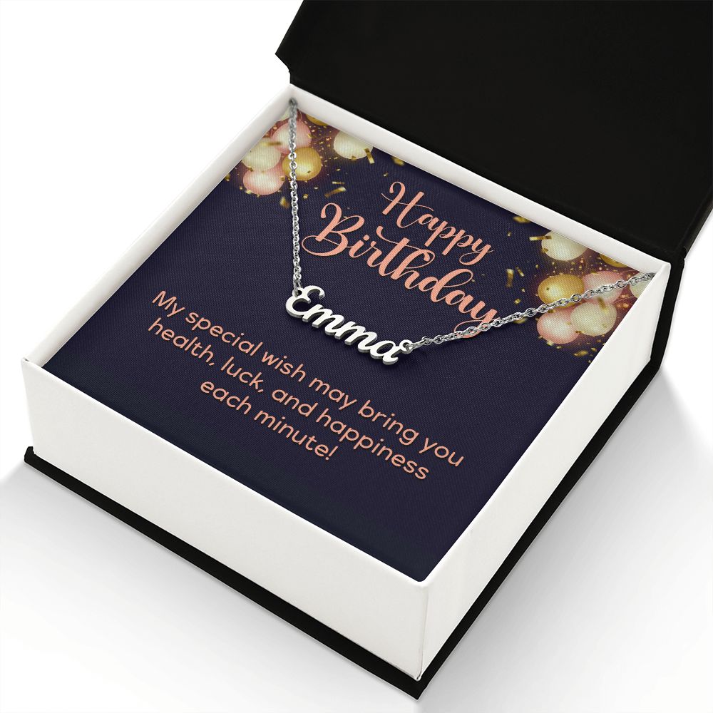Happy Birthday Personalized Name Necklace-FashionFinds4U