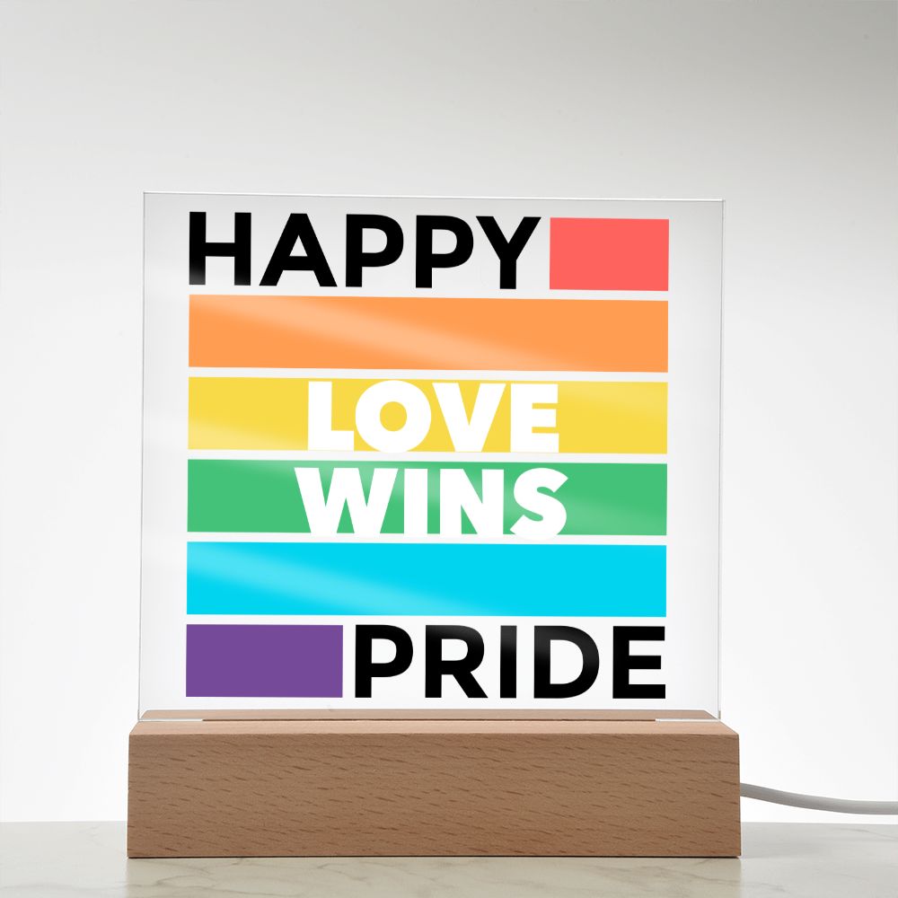 Happy Pride Month  Love Wins Light Acrylic Sign-FashionFinds4U