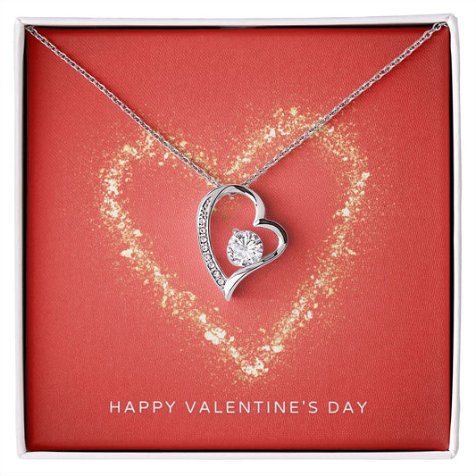 Happy Valentine's Day Forever Love Heart Necklace-FashionFinds4U