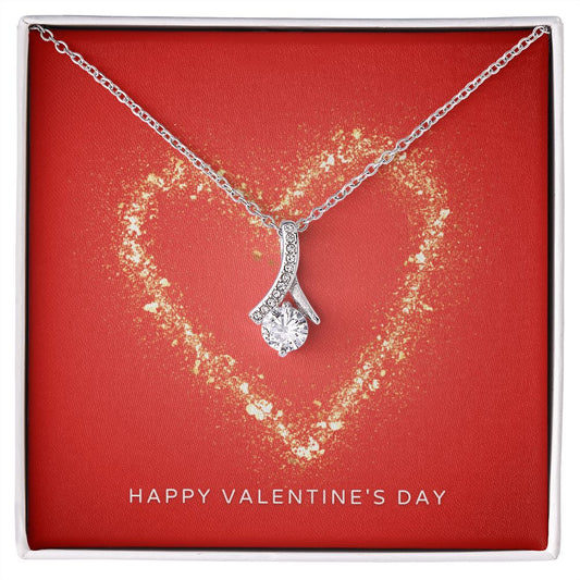 Happy Valentine's Day Gold Heart Alluring Beauty Necklace-FashionFinds4U