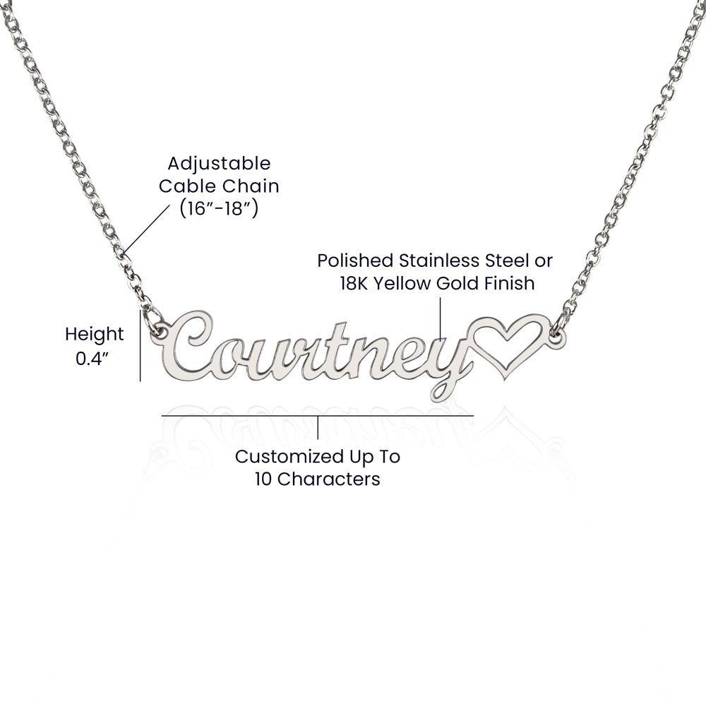 Kindergarten Graduation - Personalized Name Necklace With Heart-FashionFinds4U