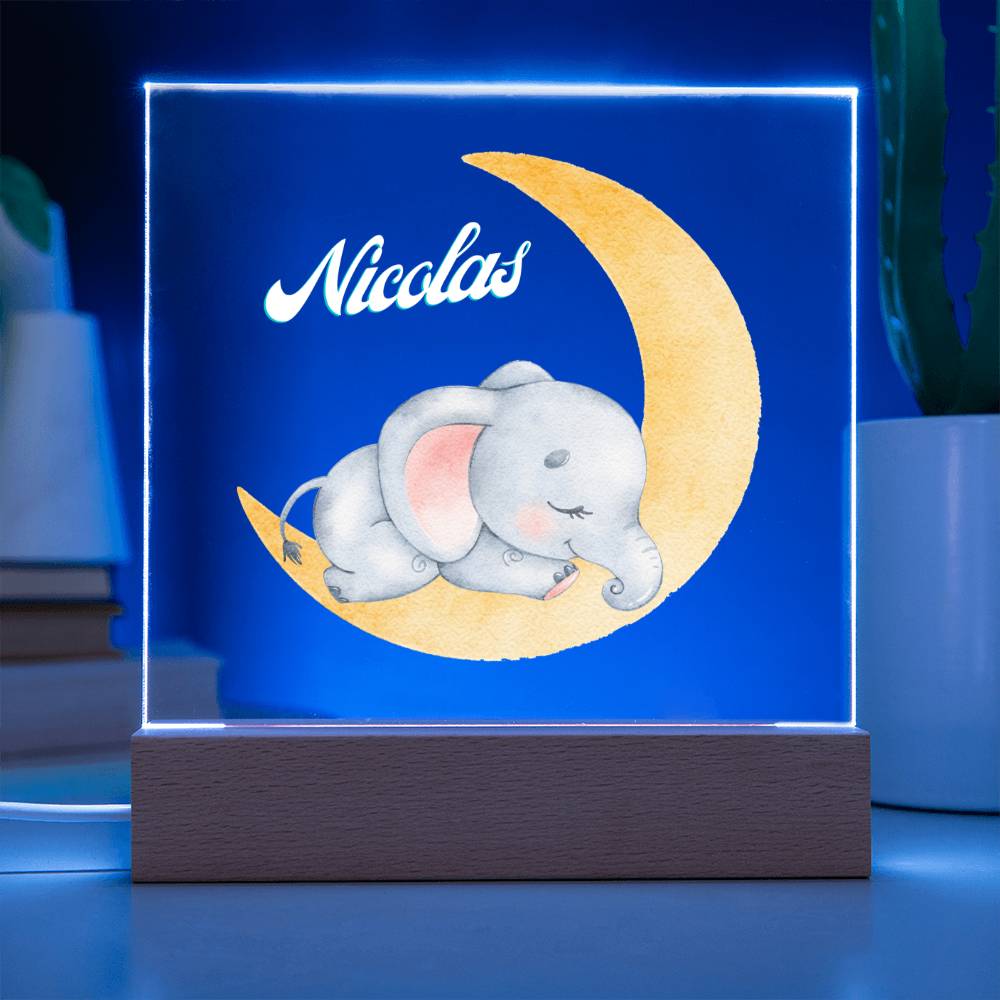 Lighted Acrylic Nursery Boy's Room Nightlight with Personalized Name-FashionFinds4U