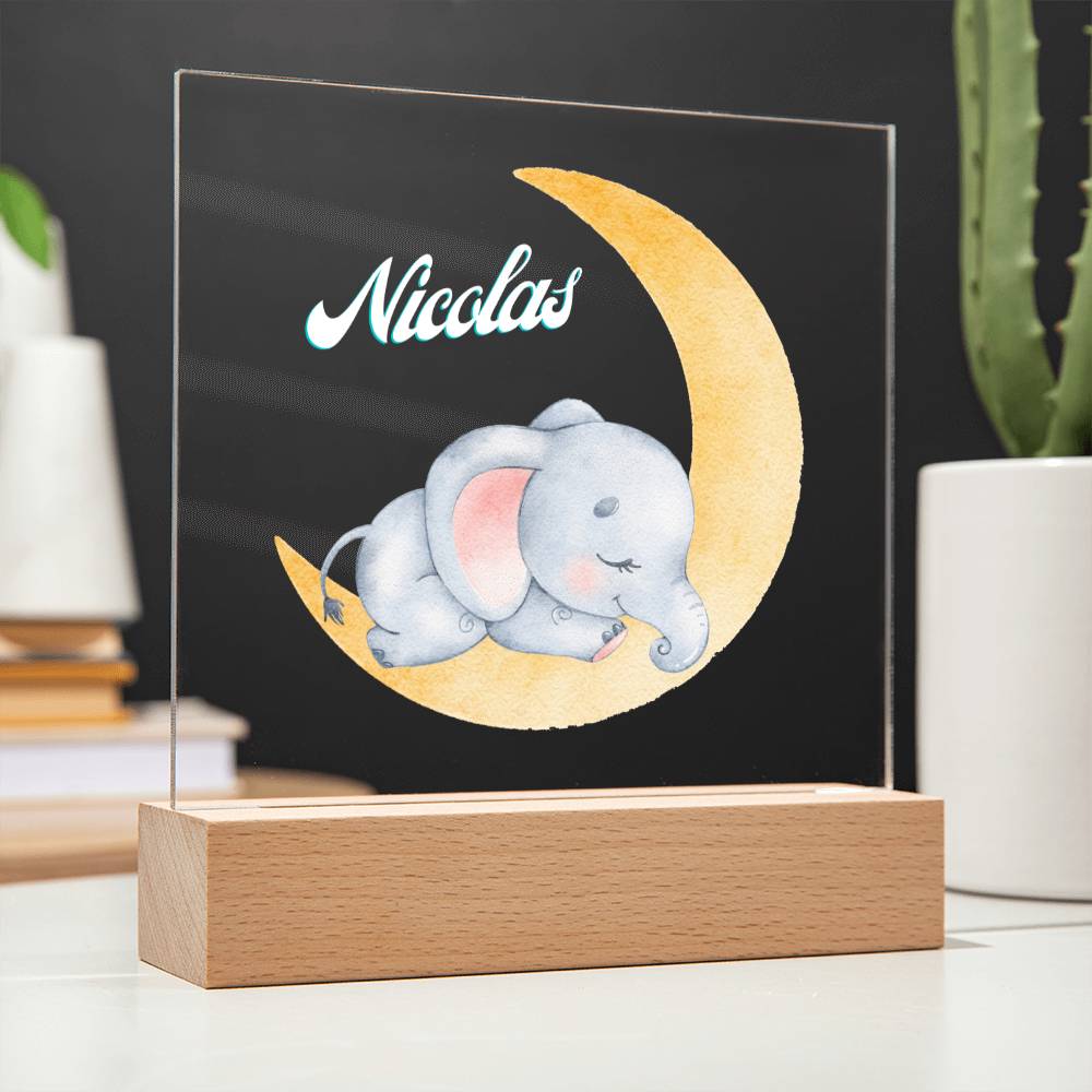 Lighted Acrylic Nursery Boy's Room Nightlight with Personalized Name-FashionFinds4U