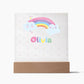 Little Girls Room Light Acrylic Night Light Personalized Name Rainbows-FashionFinds4U