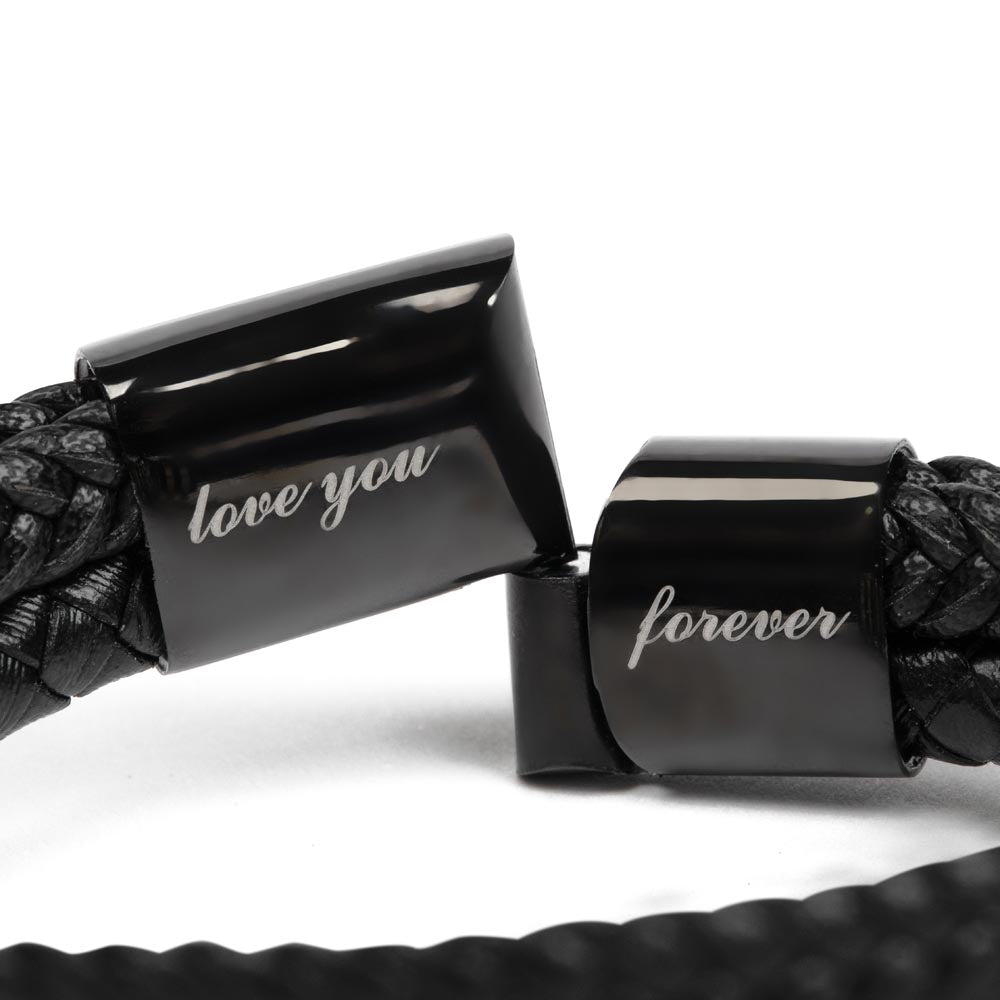 Love You Forever Men's Bracelet - Gift For Dad - Personalized Photo Message Card-FashionFinds4U