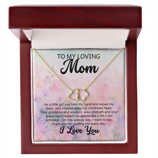 Loving Mom 10K Gold Diamond Infinity Hearts Necklace-FashionFinds4U