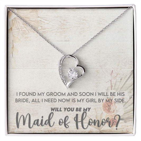 Maid of Honor - Bridal Jewelry - Heart Pendant Gift-FashionFinds4U