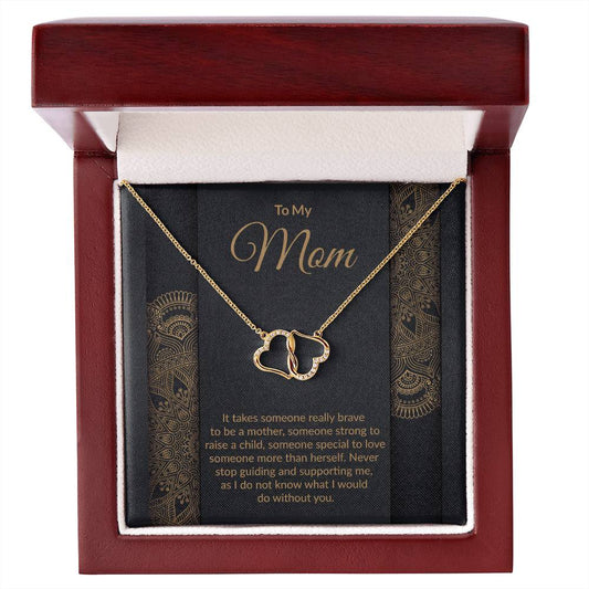 Mom 10K Gold Diamond Infinity Heart Pendant Necklace-FashionFinds4U