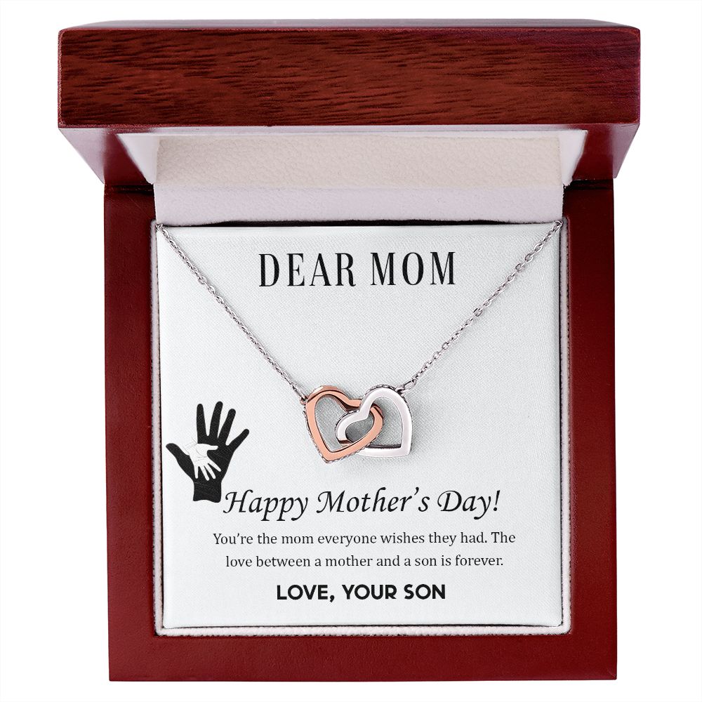 Mom Happy Mother’s Day Interlocking Hearts Necklace-FashionFinds4U