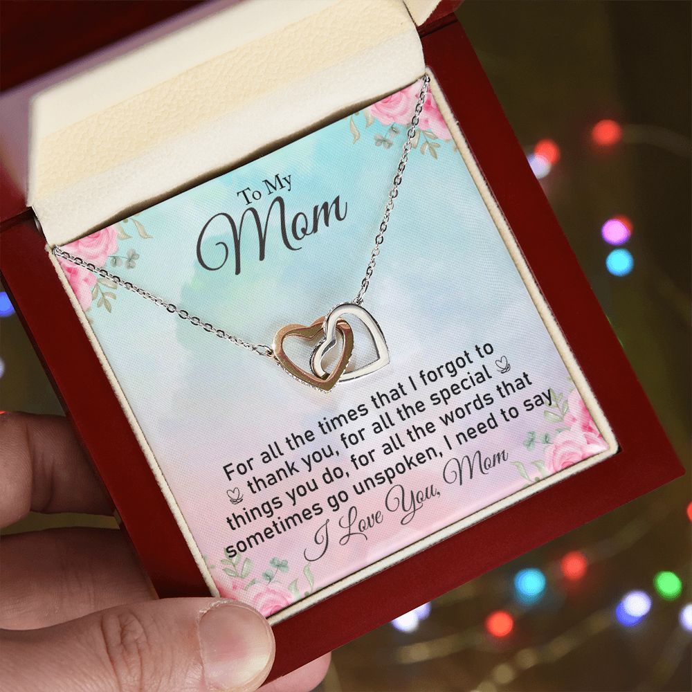 Mom - For All The Times I Forgot To Tell You I Love You - Interlocking Hearts Necklace-FashionFinds4U
