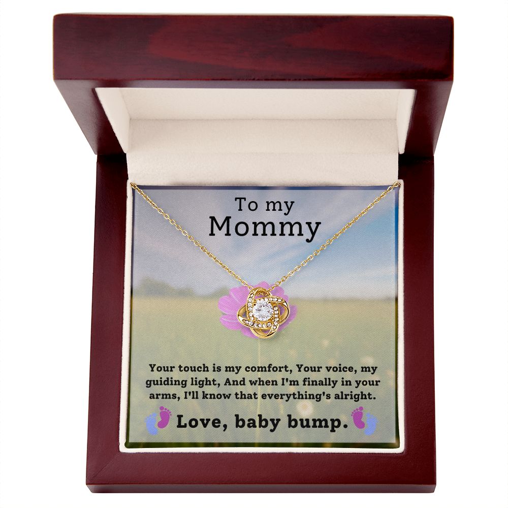 Mom To Be Baby Bump Pregnancy Gift Love Knot Necklace-FashionFinds4U