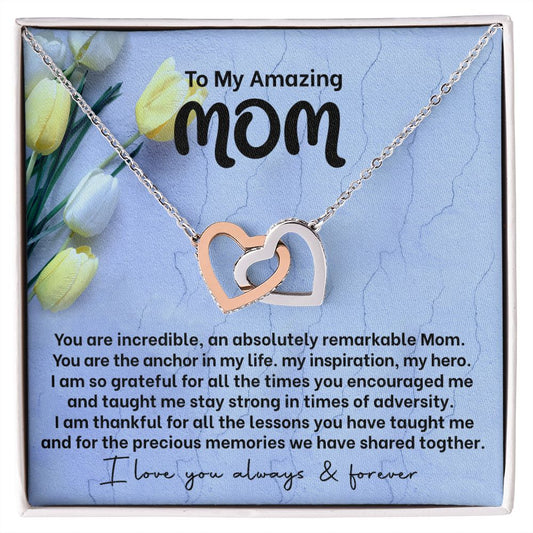 Mom You Are My Anchor Interlocking Heart Necklace Gift-FashionFinds4U