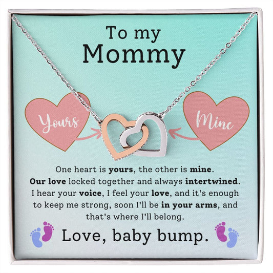 Mommy To Be Baby Bump - Interlocking Hearts Necklace-FashionFinds4U