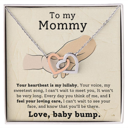 Mommy To Be Pregnancy Gift Interlocking Heart Necklace-FashionFinds4U