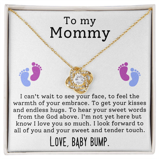 Mommy To Be Pregnancy Gift Love Knot Necklace-FashionFinds4U