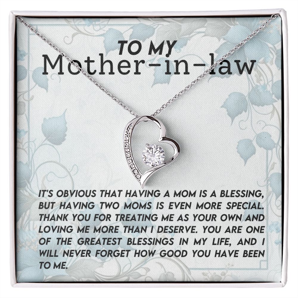 Mother In Law Blessing  Forever Love Heart Necklace-FashionFinds4U