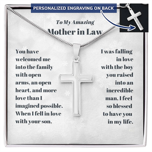 Mother in Law Personalized Cross Necklace