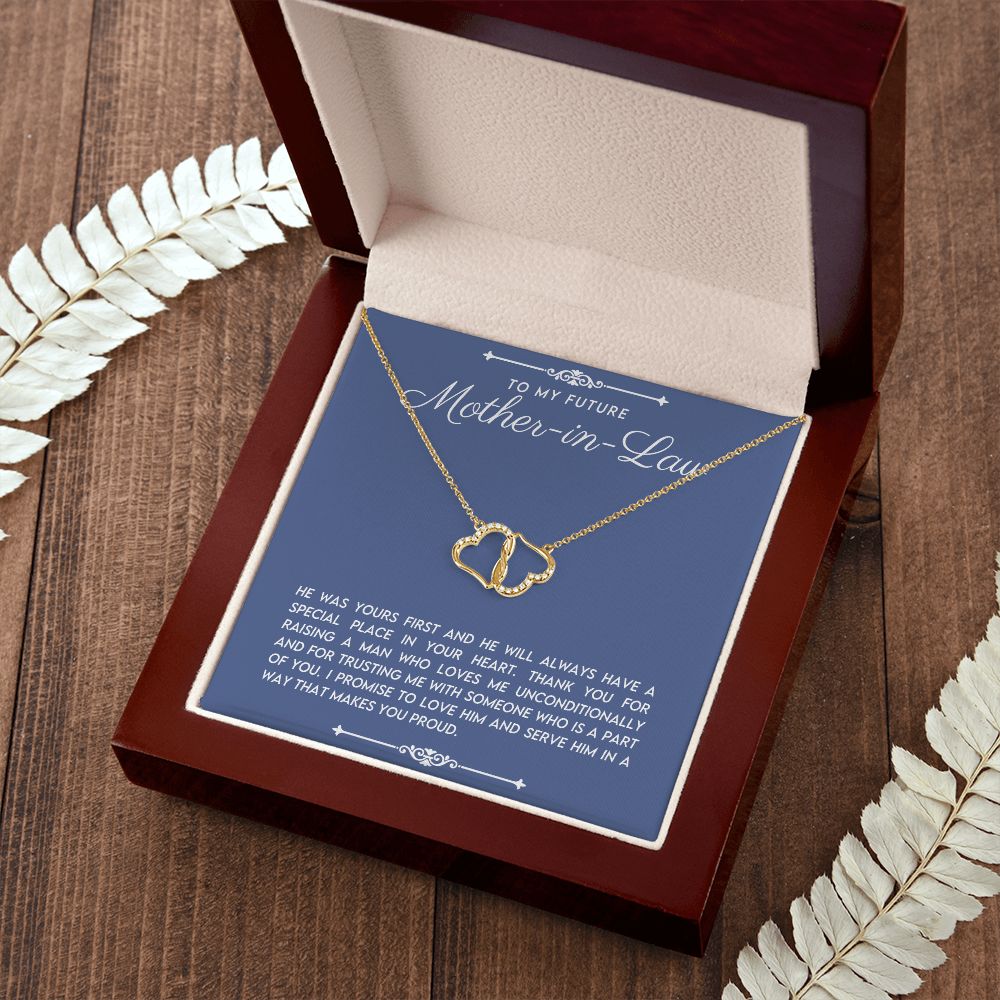 Mother of The Groom 10K Gold Infinity Heart Necklace Gift From Bride-FashionFinds4U