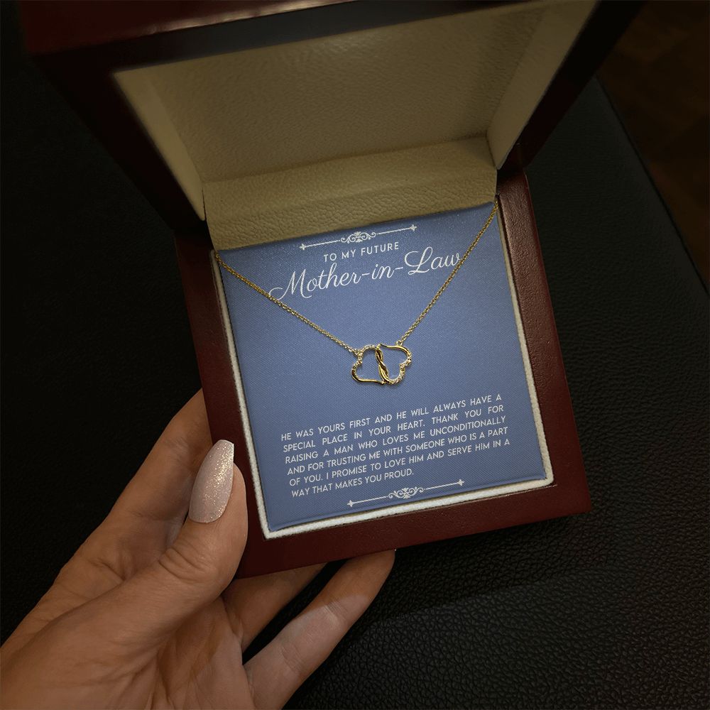 Mother of The Groom 10K Gold Infinity Heart Necklace Gift From Bride-FashionFinds4U