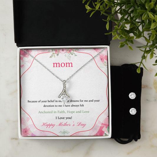 Mother's Day Anchored In Faith Alluring Beauty Necklace Earring Set-FashionFinds4U