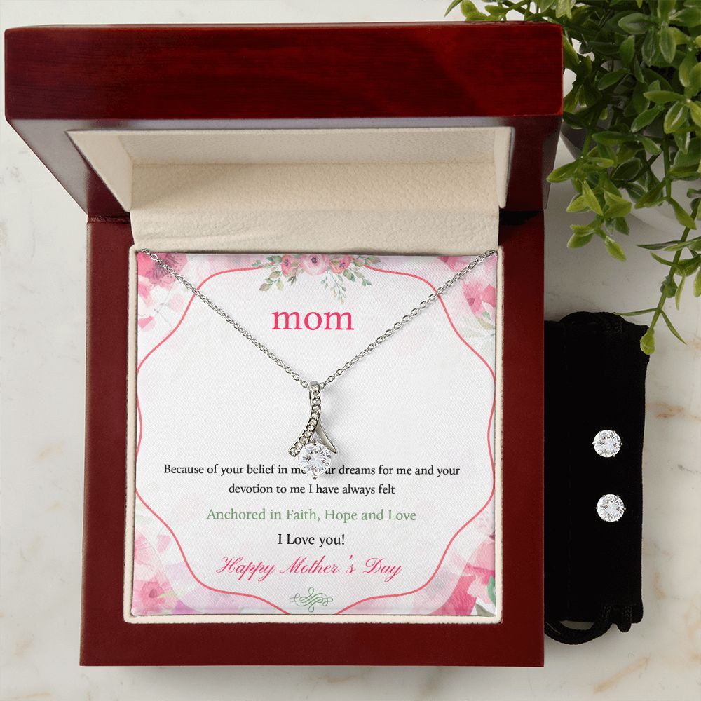 Mother's Day Anchored In Faith Alluring Beauty Necklace Earring Set-FashionFinds4U