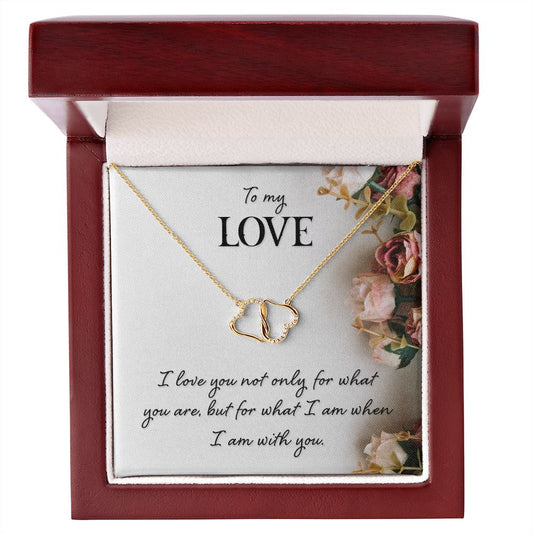 My Love - 10K Gold Diamond Infinity Hearts Necklace-FashionFinds4U